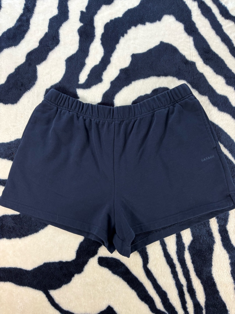 Garage Terry Sweatshorts Navy Blue Shorts Large L Womens